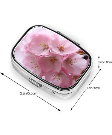 Pink Cherry Blossoms Portable Pill Box | Travel-Friendly Medicine Organizer - Buy Online on GoSupps.com