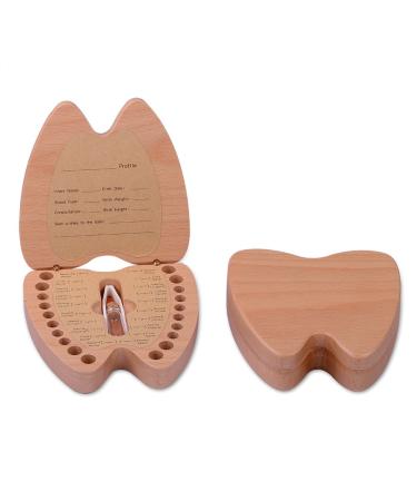 Baby Teeth Keepsake Box Artinova Wooden Box Tooth Shaped Box for Boys Girls, ARTA-0060