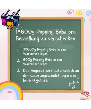 Buy Vegan & Gluten-Free Bubble Tea Popping Boba Mix - 3x600g Blueberry Lychee & Strawberry - ISO Certified DIY Fruit Beads - Buy Online on GoSupps.com