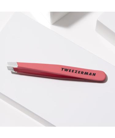 TWEEZERMAN Mini Tweezers with Hand-Filed Beveled Tip for Eyebrow Plucking - Geranium Color | International Shipping Available - Buy Online on GoSupps.com