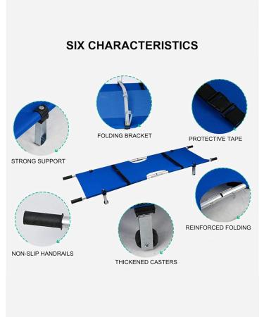 Portable Emergency Rescue Stretcher with Wheels Aluminum Alloy Stretcher Bed Patient Transport Flat Stretcher for Hospital Sports Venues Orange - Buy Online on GoSupps.com
