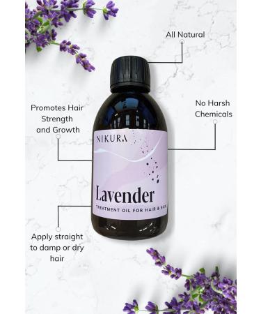 Nikura Lavender Treatment Oil - 250ml | Hair & Skin Serum with Almond, Jojoba, Argan & Lavender Oils | Vegan & UK Made - Buy Online on GoSupps.com