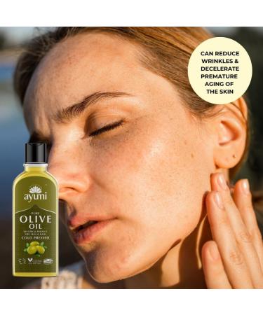Ayumi Pure Olive Oil Cold Pressed Olive Oil For Healthier Hair & Less Wrinkled Skin. With Vitamins A D E & K and Squalane 1 x 150ml - Buy Online on GoSupps.com