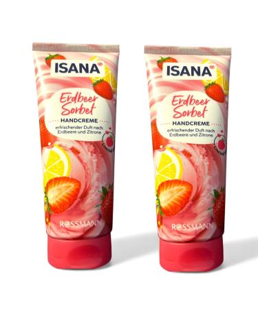Dirk Rossmann 2 x hand cream Isana strawberry sorbet 2 x 100 ml