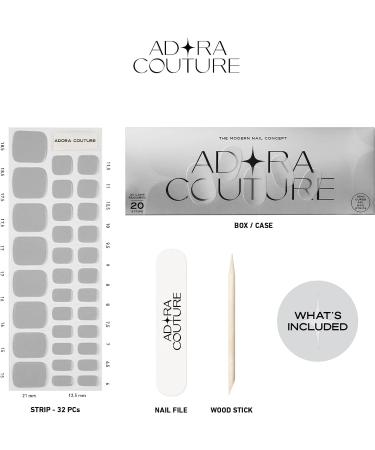 Couture White Glossy Gel Pedicure Strips - DIY Salon-quality Pedicure Kit with UV Light | Adora Couture - Buy Online on GoSupps.com