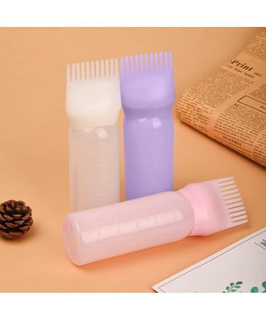 XNHIU 3 Pack Hair Dye Brush Bottle Root Comb Applicator Bottle Comb Hair Dye Bottle with Graduated Scale (3 Colors) Pink White Purple - Buy Online on GoSupps.com