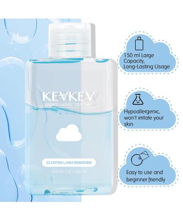 KevKev Lash Remover for Cluster Lashes | Gentle Eyelash Glue Remover 150ml | Non-Irritating No Residue Eco-Friendly Pads - Buy Online on GoSupps.com
