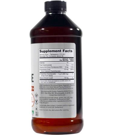 Now Foods L-Carnitine Liquid Citrus Flavor 1000 mg - 16 oz | Natural Energy Booster - Buy Online on GoSupps.com
