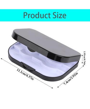 3-Layer Eyelash Storage Case with Mirror - Black | Cosmetic Organizer for Travel | Empty Eyelashes Storage Box - Buy Online on GoSupps.com
