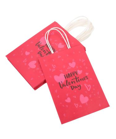 COOLHIYA 10pcs Valentine's Day Tote Reusable Gift Valentines Heart Design Bags Valentine Gift Bags Valentines Bags Valentines Day Gift Bags Candy Bags Delicate Decorations Paper Child 1 count (Pack of 1) As Shown 1