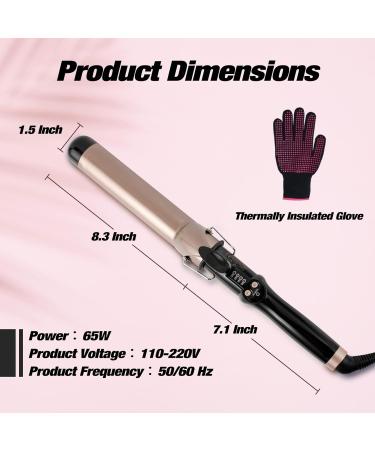 Ten-Tatent 38mm Ceramic Tourmaline Curling Tongs - Dual Voltage Curling Iron for Long & Short Hair - Adjustable Heat Settings - Black - Buy Online on GoSupps.com