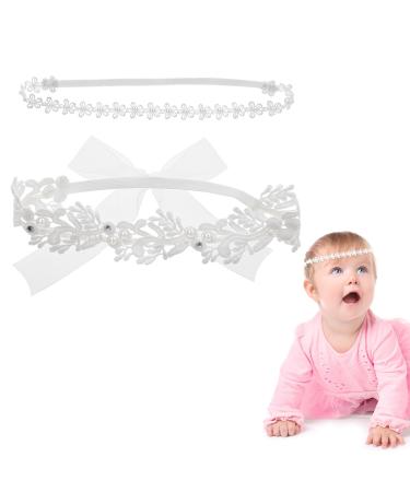 Ouligay 2 pieces baby kids hair band girl headband baby girl baby gifts baptized head band decoration baby jewelry for little babies girl