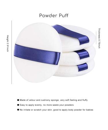 Shop Large Soft ENERGY Powder Puff with Ribbon - Ultra Soft Velour Applicator for Face & Body Powders | Washable & Perfect for Mineral Makeup - Buy Online on GoSupps.com