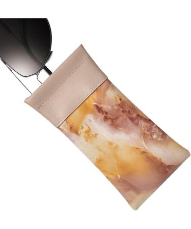 Facynde Water-Repellent Sunglasses Case - Marble PU Leather Squeeze Top Bag for Men & Women - Soft Stylish Pink Glasses Holder - Buy Online on GoSupps.com