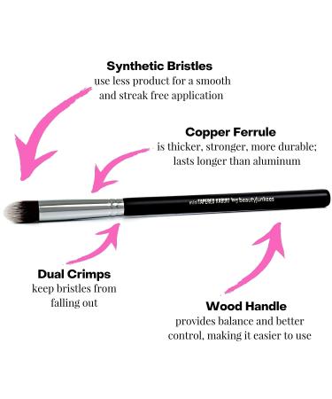 Kabuki Concealer Brush Under Eye - Beauty Junkees Mini Tapered Blending Brush for Undereye Makeup - Vegan Synthetic Bristles - Buy Online on GoSupps.com