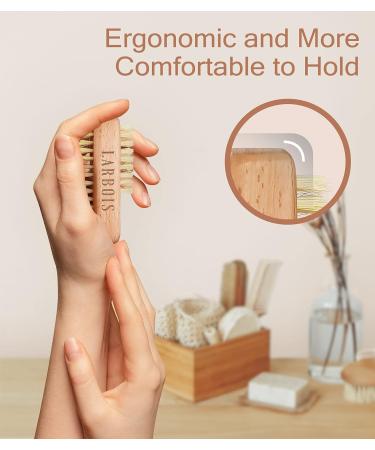 Larbois 2Pack Wooden Nail Brushes for Cleaning Fingernails - Beechwood Nail Scrub Brush with Hanging Rope - Natural - Buy Online on GoSupps.com