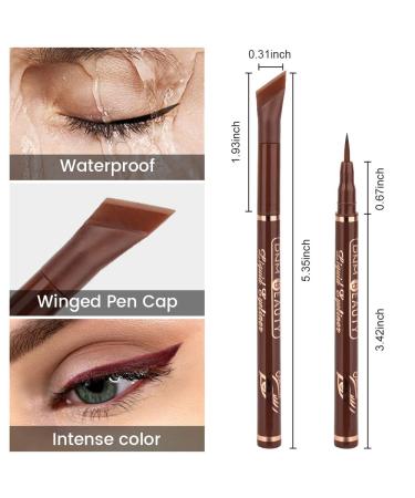 3Pcs Waterproof Wing Eyeliner Stamp Set - Black, Brown, Red Brown Liquid Eye Pencil Makeup Sets | Colored Eye Liners Stamps Shapes | Long-Lasting Delineador de Ojos contra el Agua - Buy Online on GoSupps.com