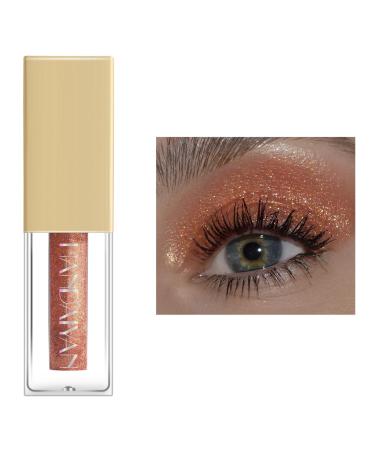 Glitter Liquid Eyeshadow Highly Pigmented Liquid Shimmer Eyeshadow Eye Glitter Makeup Dry Fast Long Lasting Eye Makeup Eye Look Coral Orange