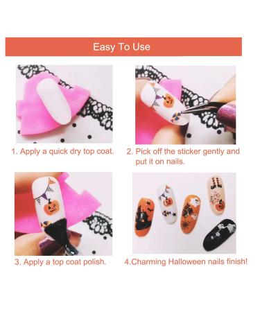 TailaiMei Glow in The Dark Halloween Nail Stickers - 10 Fluorescent Design Decals for DIY Nail Art and Manicure - Buy Online on GoSupps.com