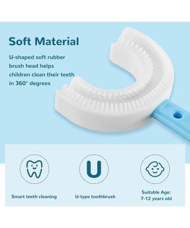 6 Pcs Soft Silicone Kids U-Shaped Toothbrushes for Children 2-12 Years Old - Whole Mouth Teeth Cleaning Toothbrushes in Heart & Straight Handle Styles - Buy Online on GoSupps.com