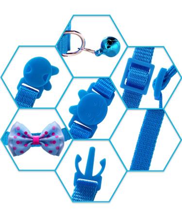 Flymind Puppy Collars - Adjustable Whelping ID Collars for Cat Dog Kitten - Soft Nylon with Safety Buckle and Polka Dot Bow - Buy Online on GoSupps.com