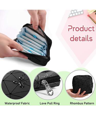 2 Pack Waterproof Tampon Storage Bags - Mini Zipper Bags for Women | Tampon Binding Storage in Green & Black - Buy Online on GoSupps.com