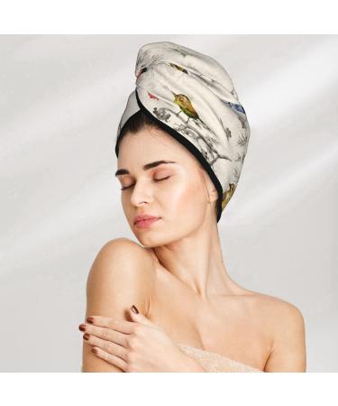 Hair Towel Wrap with Button - Quick Drying Hair Turban for Women | Little Birds Design - Buy Online on GoSupps.com