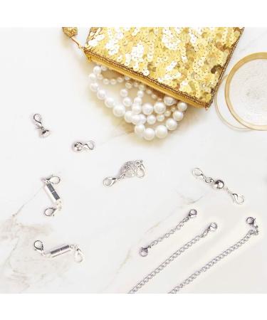 12-Piece Necklace Extenders Set - Silver Chain Extension Clasps for Jewelry Making - Buy Online on GoSupps.com