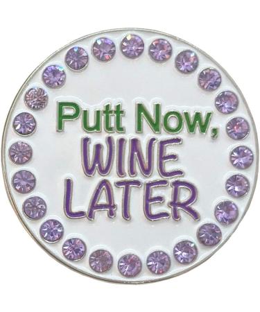Giggle Golf Bling Putt Now Wine Later Golf Ball Marker with Hat Clip - Buy Online on GoSupps.com
