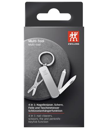 Zwilling Multi-Tool with Key Rings - Travel Size Stainless Steel Nail Scissors Nail Snap & Nail File - 60 mm Silver - Buy Online on GoSupps.com