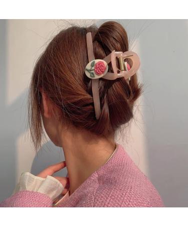 3 Pack Non-Slip Pink Hair Claw Clips for Women - Strong Grip Hair Accessories Gift Set for Thick and Thin Hair - Buy Online on GoSupps.com