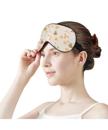 Light-Blocking Sleep Mask - Flower Beehive Cartoon Bee Eye Mask for Women | Comfortable Adjustable Blindfold - Buy Online on GoSupps.com