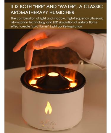 SEAAN Volcano Humidifier: Jellyfish Mist Flame Diffuser - 360ml for Bedroom, Home & Office | Pulsating & Continuous Modes - Buy Online on GoSupps.com