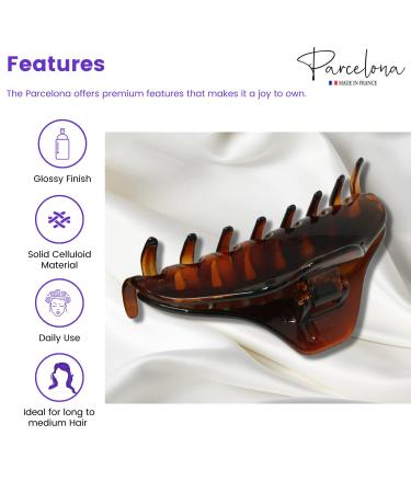 Parcelona French Boss Tortoise Shell Spring Jaw Hair Claw Clip - Medium Size - Buy Online on GoSupps.com