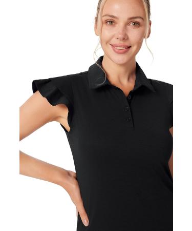 JACK SMITH Women's 2023 Sleeveless Golf Polo Shirt - Moisture Wicking Tennis Top - Lightweight Athletic Wear - Black, Large - Buy Online on GoSupps.com