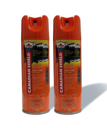 Canadian Shield Mosquito & Insect Repellent | DEET FREE! | 20% Icaridin | Formulated for Hunting Fishing Camping Family Fun and anything Outdoors | 12 Hours of Protection (142G) Aerosol (2 PACK)