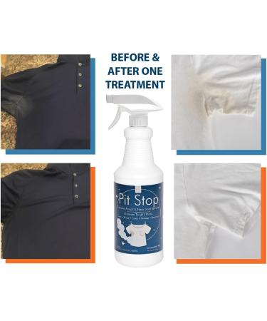 Pit Stop - Sweat Stain & Deodorant Stain Remover Multi-Stain & Multi-Purpose Formulated Spray Safe for All Fabrics - 32 Ounces (Quart) 32 Fl Oz (Pack of 1) - Buy Online on GoSupps.com