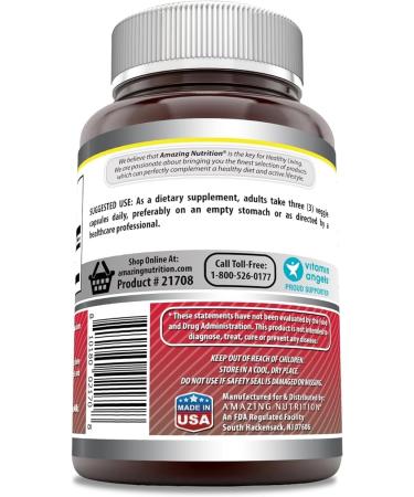 Amazing Formulas Acetyl L-Carnitine 1500 mg Veggie Capsules - Non-GMO Gluten-Free USA-Made Vegan Supplement (120 Count Pack of 2) - International Shipping Available - Buy Online on GoSupps.com