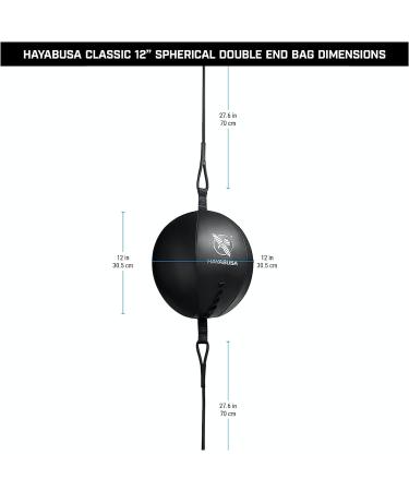 Hayabusa Double Ended Bag Classic Sphere - Black  12 Inches - Buy Online on GoSupps.com