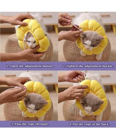 Soft Adjustable Cat Recovery Collar | Leak Protection & Comfort | Sunflower Design (Neck 8-25cm) - Buy Online on GoSupps.com