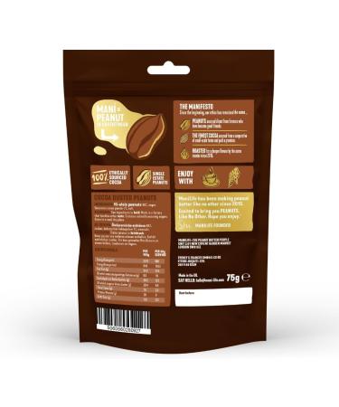 ManiLife Cocoa Dusted Peanuts - 100% Ethically Sourced | Great for Sharing (8 x 75g) - Buy Online on GoSupps.com