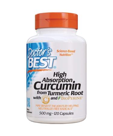 Doctor's Best DRB-00107 High Absorption Curcumin From Turmeric Root with C3 Complex & BioPerine 500mg (120 Capsules) - Buy Online on GoSupps.com