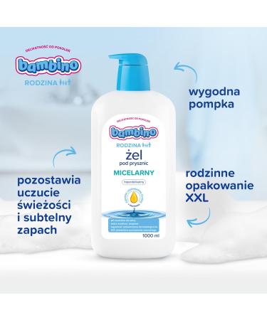 Bambino Family Hypoallergenic Shower And Bath Gel 1000ml - Buy Online on GoSupps.com