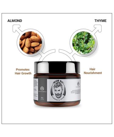 The Man Company Beard Care Set for Men | Almond & Thyme Oil Beard Wax & Dinums | Nourish & Strengthen Beard - 3 Pack - Buy Online on GoSupps.com