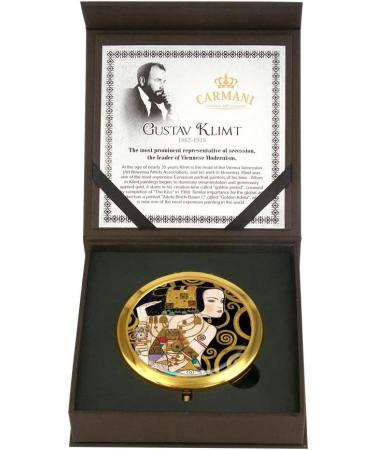CARMAI Gustav Klimt 'Expectation' Gold Plated Bronze Pocket Mirror - Travel Compact - Buy Online on GoSupps.com