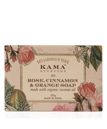 Kama Ayurveda Rose Orange and Cinnamon Soap with Organic Coconut Jojoba and Castor Oils 125g