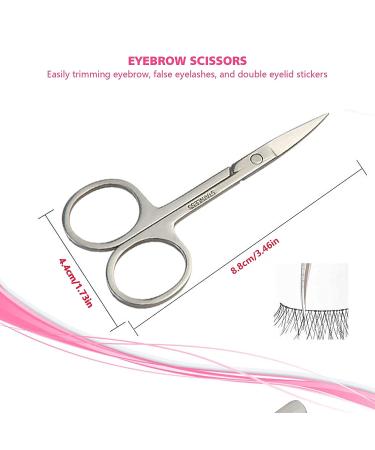 Professional Eyelash Extension Tweezers Kit with Eyebrow Scissors - Stainless Steel Tools Set in Storage Box - Buy Online on GoSupps.com