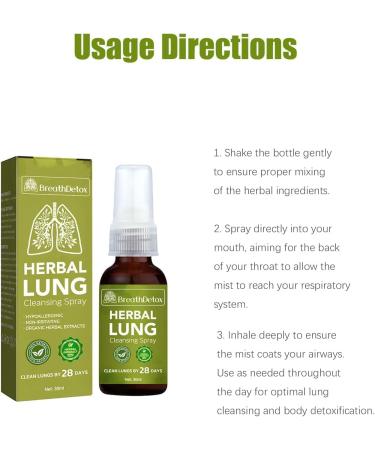 GFOUK BreathDetox Herbal Lung Cleansing Spray Herbal Lung Cleanse Spray Breath Detox Herbal Lung Cleansing Spray Herbal Lung Cleanse Mist - Powerful Lung Support (5pcs) - Buy Online on GoSupps.com