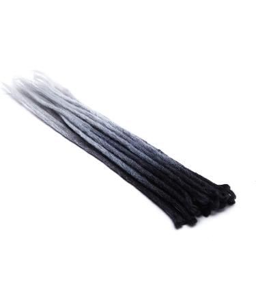 SEGO Dreadlocks Extensions Braids Crochet Dreads Synthetic Hair Hair Part Hair Extension Handmade Black & Gray & White 10 Strands-24 "(60cm) black / gray / white 60.96 cm (10 pack)