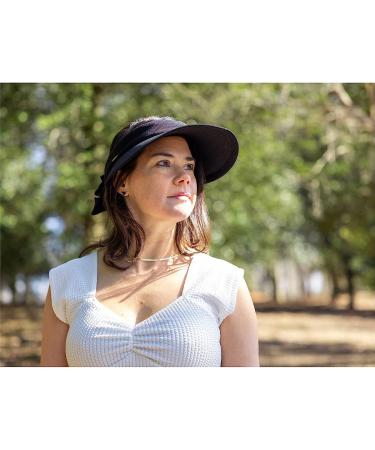 Scala Women's Black Visor Hat with Wide Brim - One Size | Stylish Sun Protection - Buy Online on GoSupps.com
